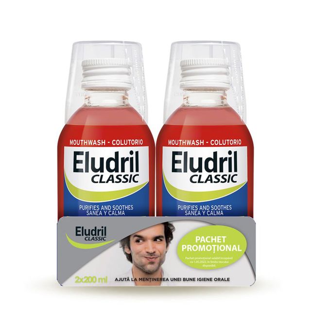 Poza produs Pachet Apa de gura, Eludril Classic | 2x200ml