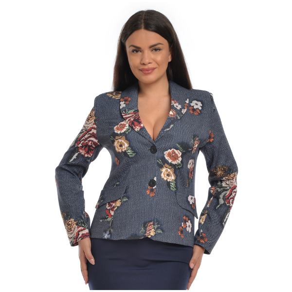 Poza produs Sacou dama DT21S34B bleumarin/imprimeu floral, Dress to Impress | marimea 40