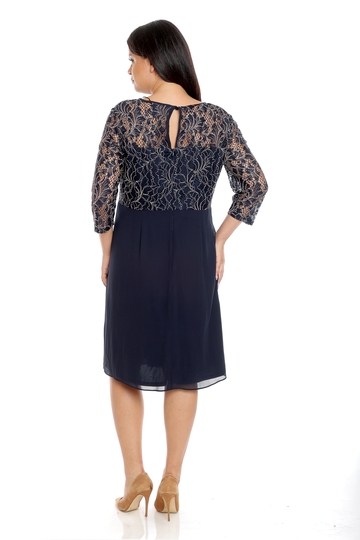 Poza produs Rochie bust dantela DT23R53 bleumarin/crem, Dress to Impress | marimea 56/58