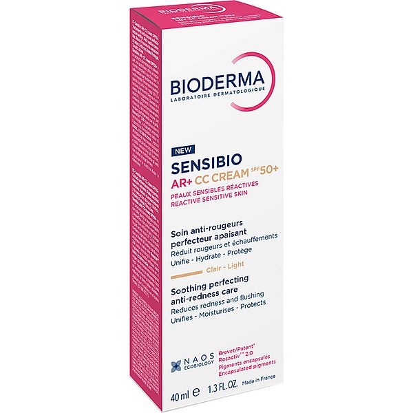 Crema CC pentru piele sensibila cu factor de protectie SPF50+, nuanta Light Tint Sensibio AR+, Bioderma | 40 ml — poza produs 14/14
