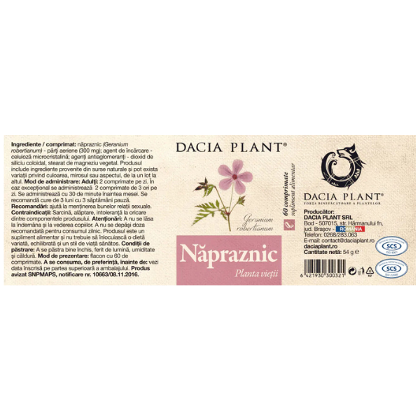 Poza produs Napraznic, Dacia Plant | 60 comprimate
