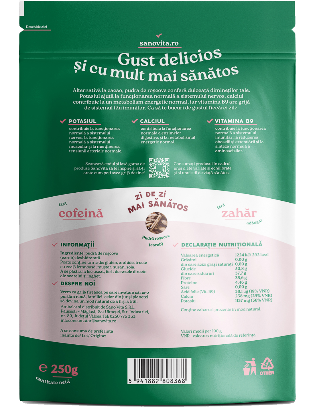 Poza produs Pudra de roscove, SanoVita | 250 g