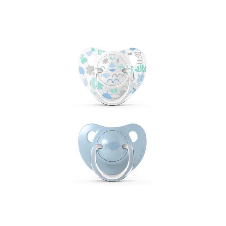 Poza produs Set suzete anatomice din latex 0-6 luni, bleu, Memories, Suavinex | 2 bucati