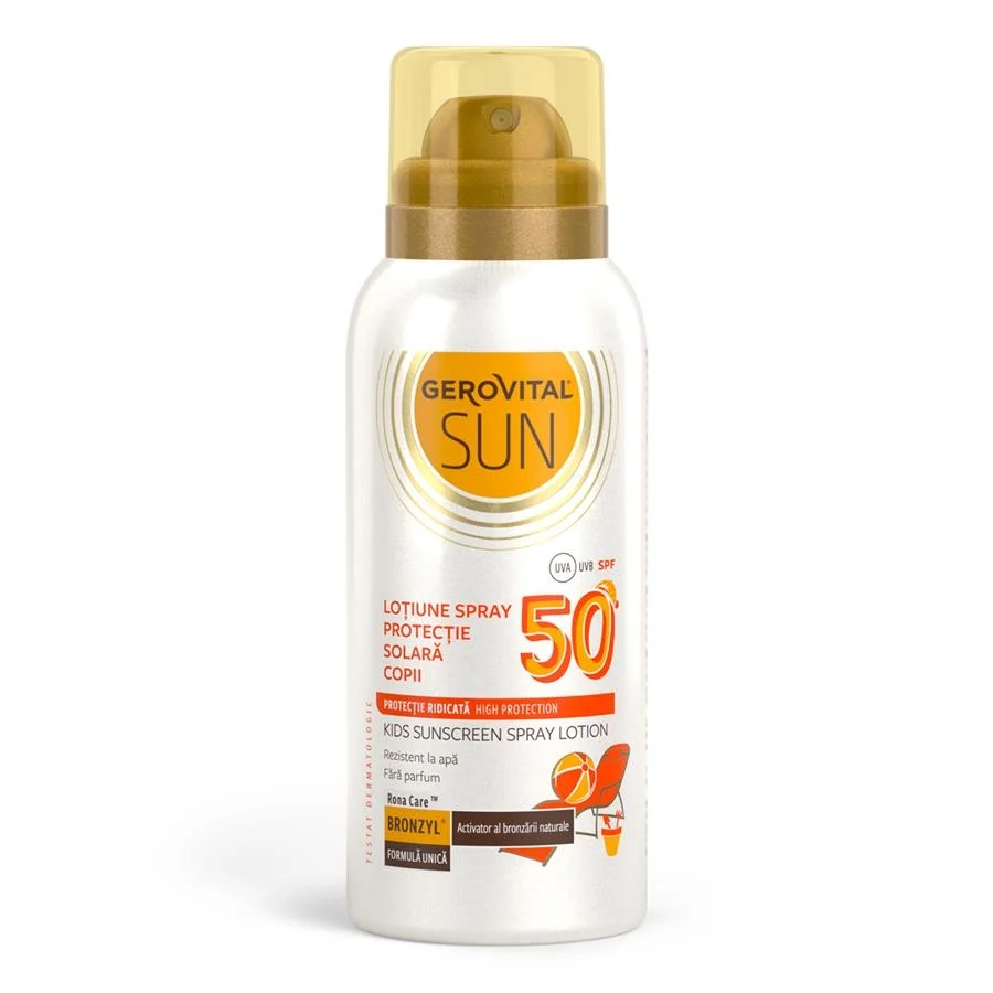 Poza produs Lotiune spray protectie solara copii Sun, Gerovital, Farmec | 100 ml