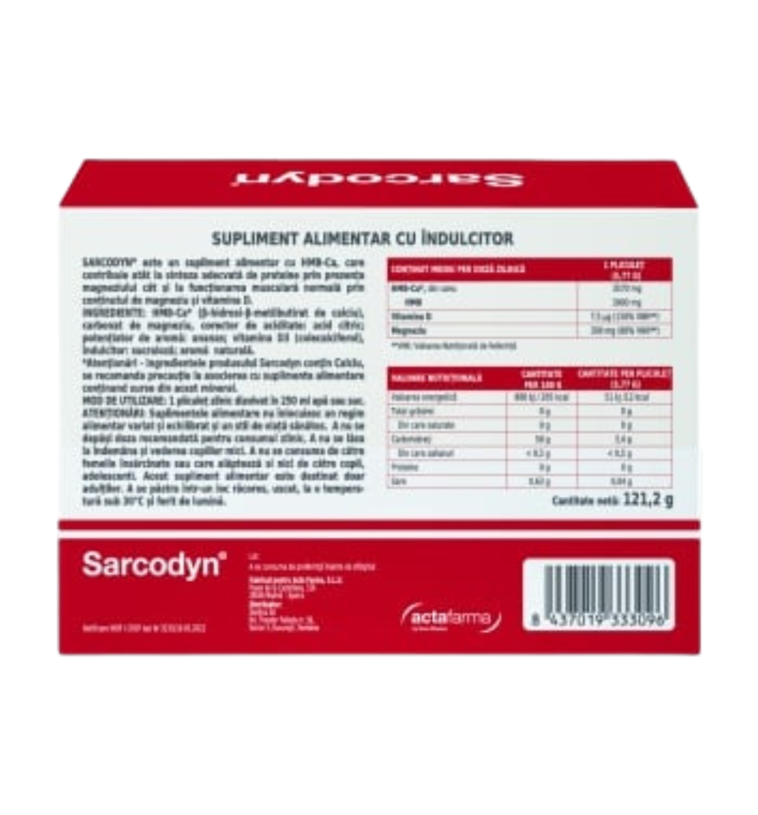 Poza produs Sarcodyn, Actafarma | 21 plicuri