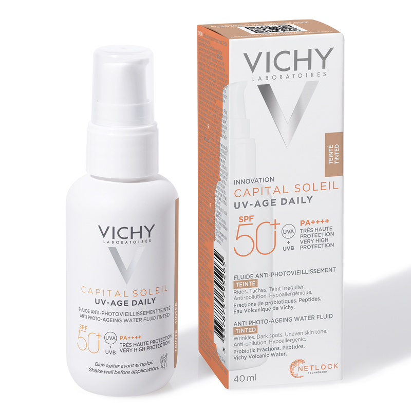 Poza produs Fluid colorat protectie zilnica SPF50 anti-imbatranire UV-AGE DAILY, Capital Soleil, Vichy | 40 ml