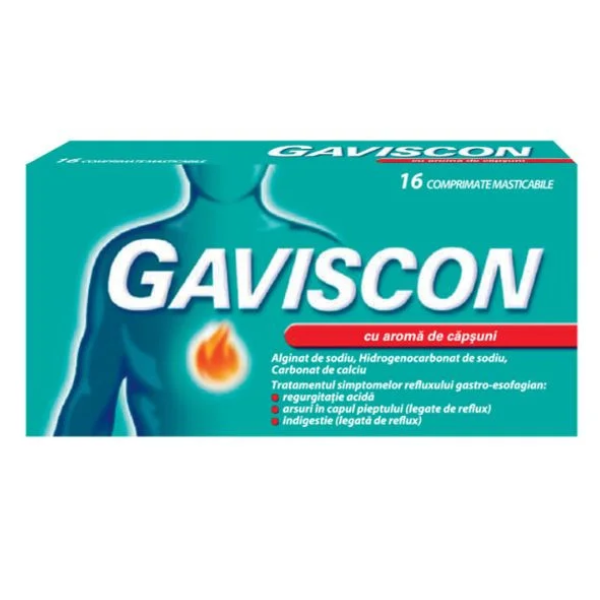 Poza produs Gaviscon capsuni, Reckitt Benckiser | 16 comprimate