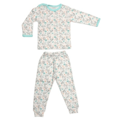 Pijama maneca lunga RB11 alb/dinozauri, Rombaby | 1/2 ani