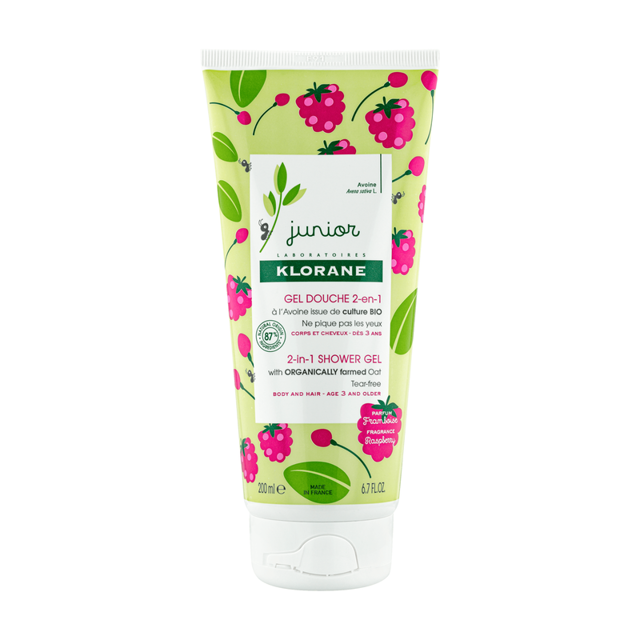 Poza produs Gel de dus cu aroma de zmeura, Klorane Junior |  200 ml