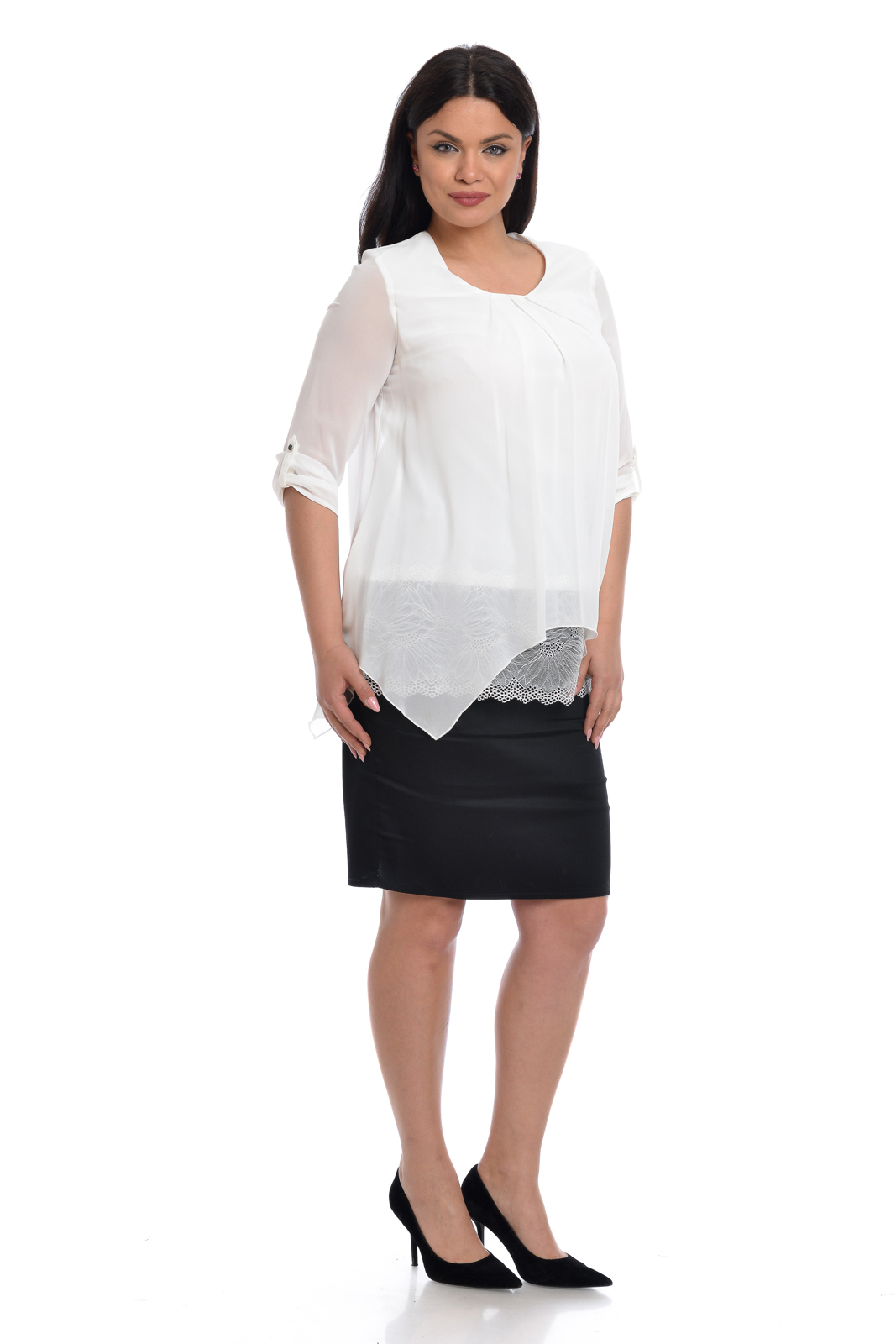 Poza produs Bluza voal si dantela DV22BL37 alb, Dress to Impress | marimea 40