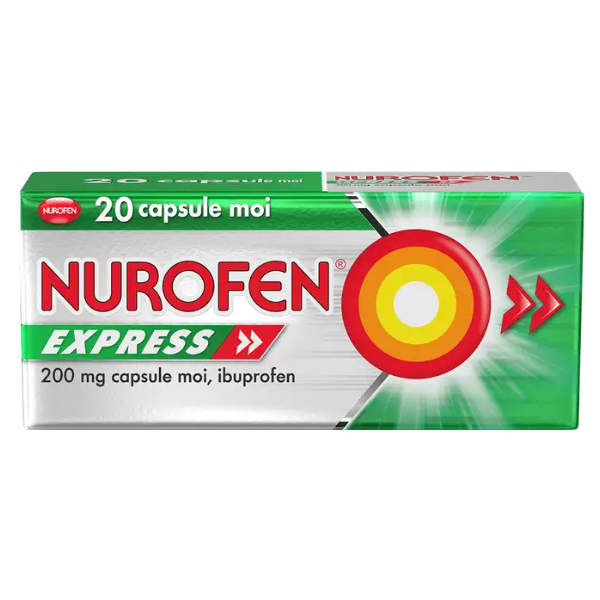 Poza produs Nurofen Express 200 mg, Reckitt Benckiser | 20 capsule moi