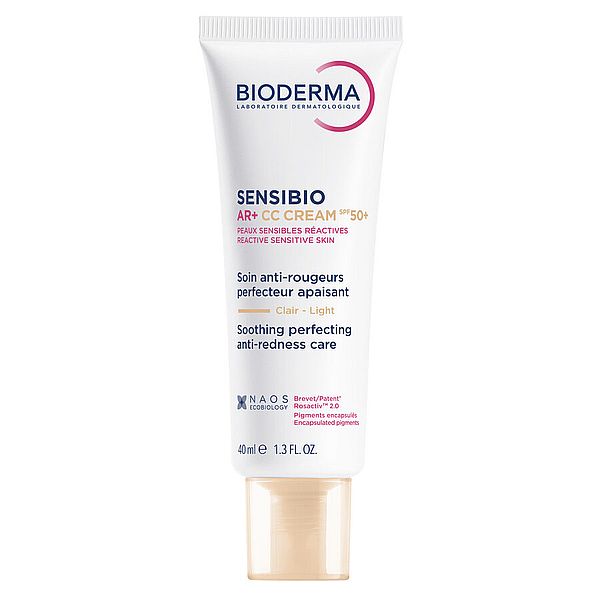 Crema CC pentru piele sensibila cu factor de protectie SPF50+, nuanta Light Tint Sensibio AR+, Bioderma | 40 ml — poza produs 4/14