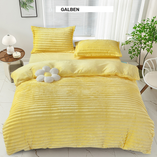 Poza produs Lenjerie de pat pufoasa LINE galben 230x250 cm, Ralex | 1 buc
