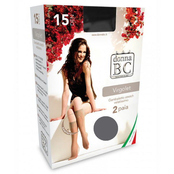 Poza produs Sosete dama 3/4 VIRGOLET 15 DEN Fumuriu, Calze BC