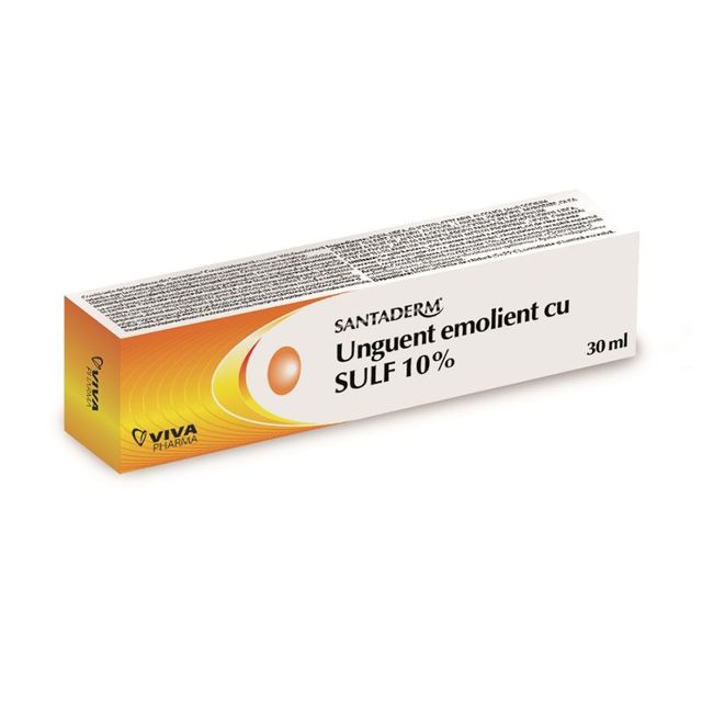 Poza produs Unguent emolient cu sulf 10% Santaderm, Viva Pharma | 30ml