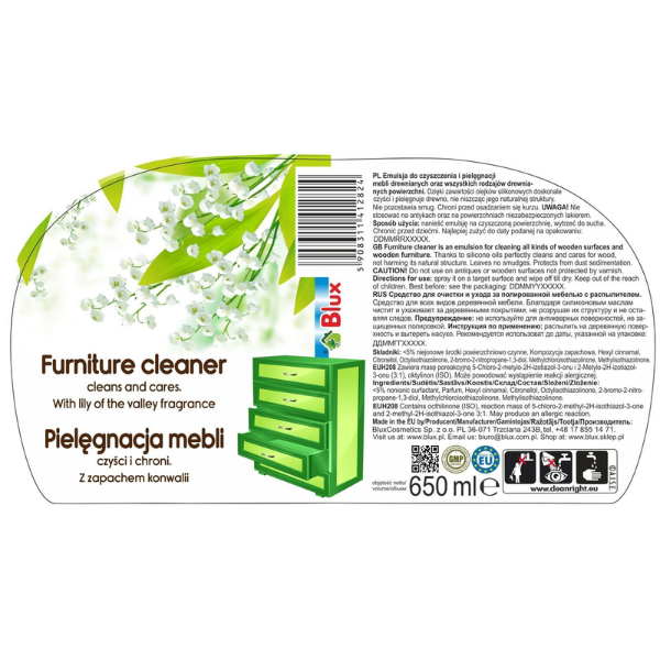 Poza produs Solutie curatare mobila, Blux | 650 ml