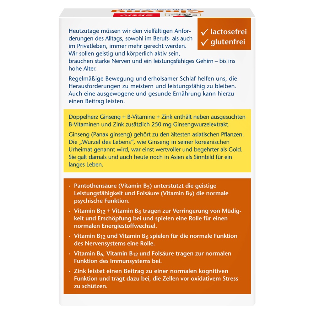 Poza produs Ginseng + Vitamina B + Zinc, Doppelherz | 30 capsule