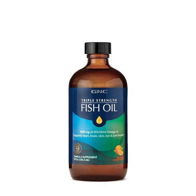 Poza produs GNC Triple Strenght Ulei de Peste cu Aroma Naturala de Portocale | 236,5 ML