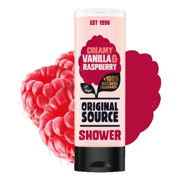 Poza produs GEL DE DUS ORIGINAL SOURCE VANILIE SI ZMEURA  500ML
