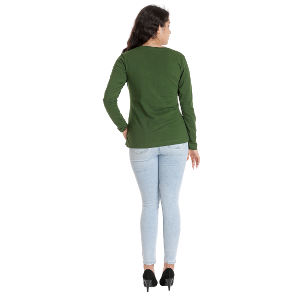 Poza produs Bluza broderie dama DT24BB01 verde olive traditional, Dress to Impress | marimea S