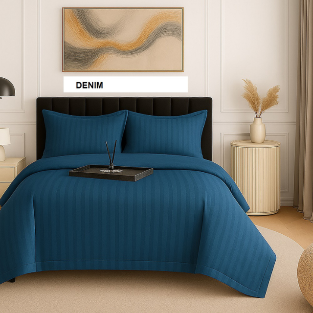 Poza produs Lenjerie de pat DAMASC denim 230x260 cm, Ralex | 1 buc