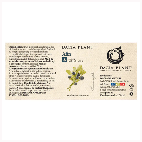 Poza produs Tinctura Afin, Dacia Plant | 50 ml
