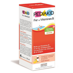 Sirop cu gust de banane Fier+Vitamina B, Pediakid, Laboratoires Ineldea | 125 ml