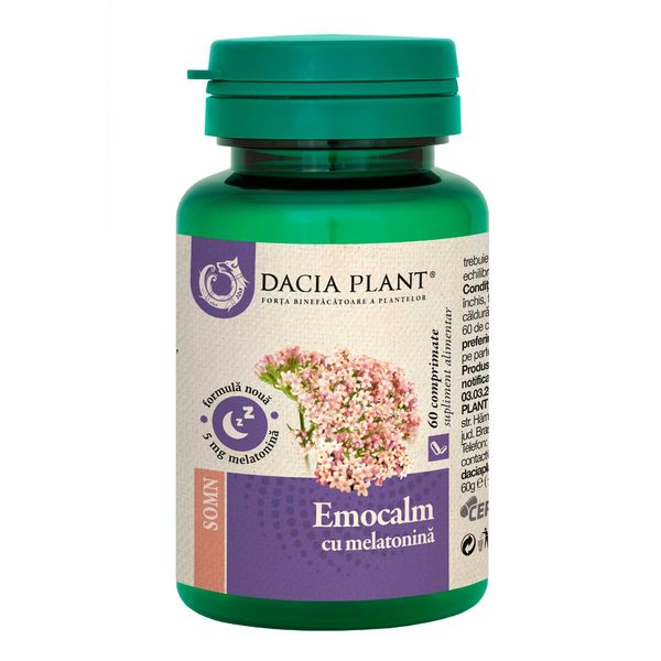 Poza produs Emocalm cu melatonina, 5 mg, Dacia Plant | 60 comprimate