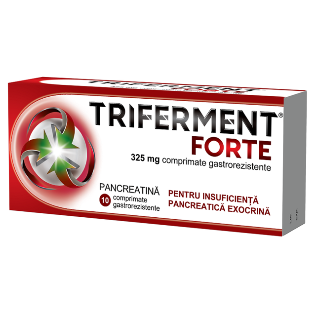 Poza produs Triferment Forte, 325 mg, Biofarm | 10 comprimate gastrorezistente
