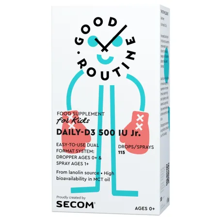 Poza produs Vitamina D3 Daily-D3 500 IU Junior, Good Routine, Secom | 15 ml