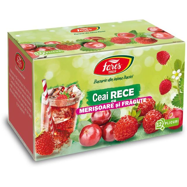 Poza produs Ceai rece cu merisoare si fragute, Fares  | 12 plicuri