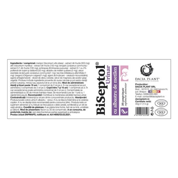 Poza produs BISEPTOL URINAR 30CPR