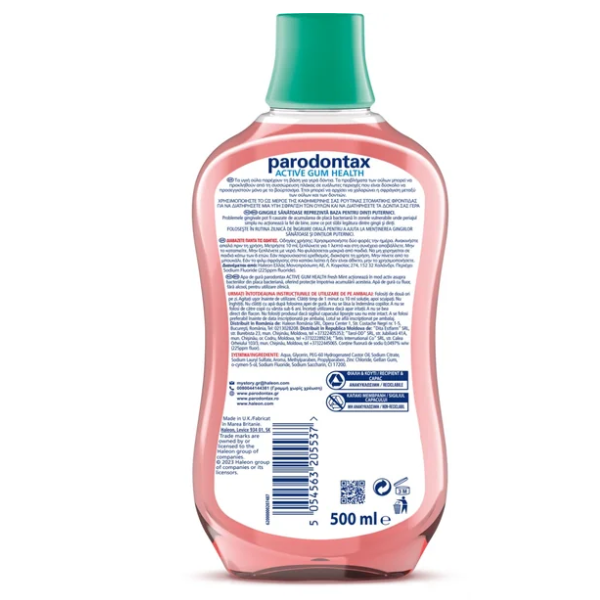 Poza produs Apa de gura Parodontax Active Gum Helth Fresh Mint, Glaxo | 500 ml