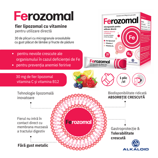 Poza produs Ferozomal, Alkaloid | 30 plicuri