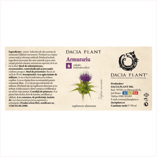 Poza produs Tinctura Armurariu, Dacia Plant | 50 ml