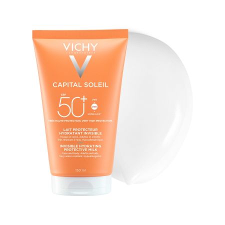 Poza produs Lapte hidratant pentru fata si corp SPF50+ Capital Soleil, Vichy | 150 ml