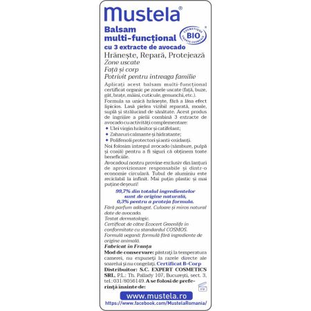 Poza produs Balsam multi-functional Bio cu 3 extracte de Acovado, Mustela | 75 ml