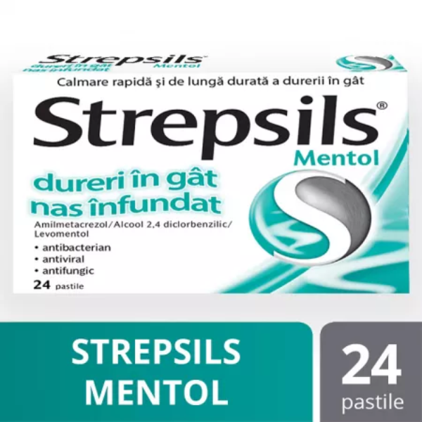 Poza produs Strepsils Mentol, Reckitt Benckiser | 24 pastile