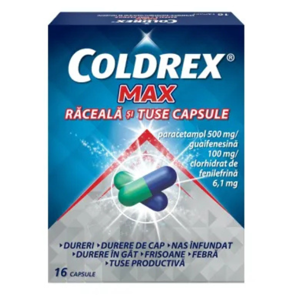 Poza produs Coldrex Max raceala si tuse, Perrigo | 16 capsule