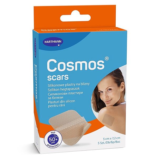 Plasturi pentru ingrijirea cicatricilor Cosmos Scars, 5 cm x 7.2 cm, Hartmann | 5 bucati — poza produs 1/2