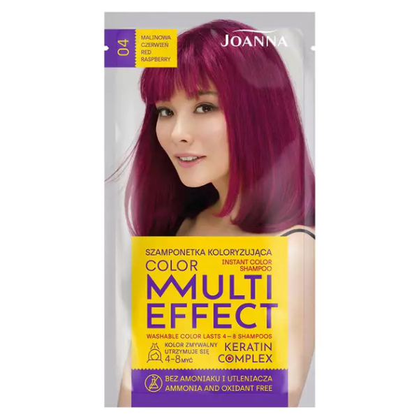 Poza produs Sampon nuantator cu keratina Multi Effect Color 04 Rosu zmeura, Joanna | 35 g