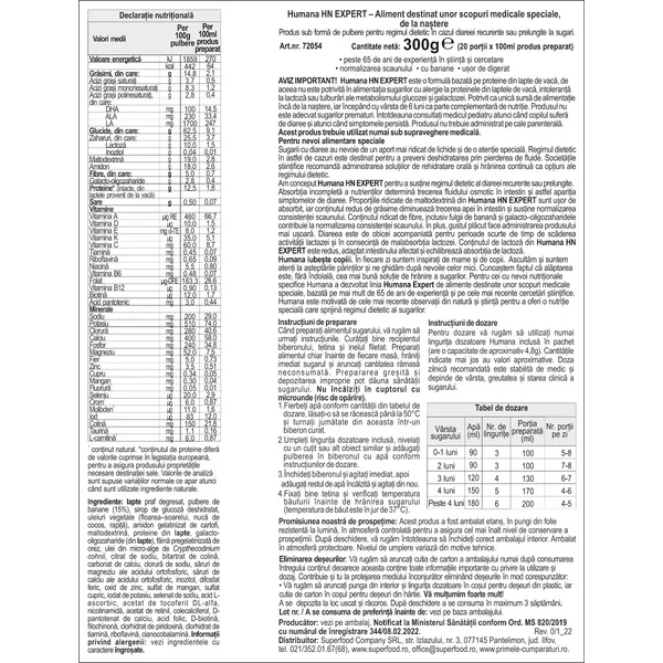 Poza produs Formula speciala de lapte HN Expert, 0+ luni, Humana | 300 g