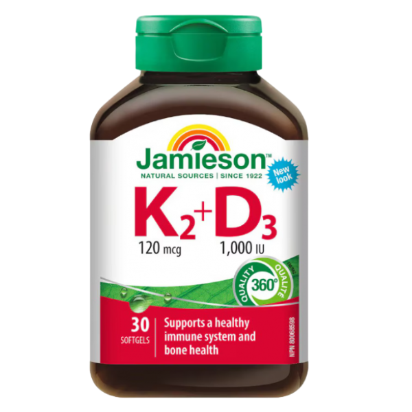 Poza produs Vitamina K2 12 0mcg + D3, Jamieson | 30 capsule