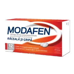 Modafen raceala si gripa 200 mg/30 mg, Stada | 12 comprimate