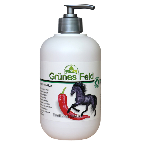 Poza produs Gel Puterea Calului cu extract de Ardei Iute Grunes Feld, Elina Med | 500 ml