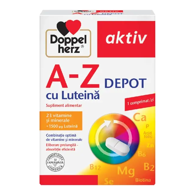 Poza produs A-Z Depot cu Luteina, Doppelherz Aktiv | 60 comprimate