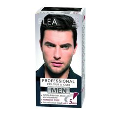 Vopsea barbati pentru par, barba si mustata 3.0 - Saten Inchis, Elea Professional | 50 ml