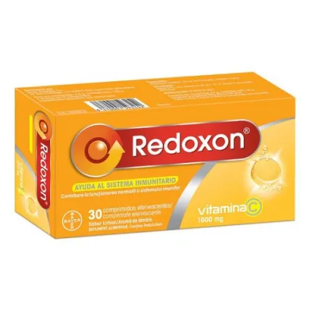 Poza produs Redoxon cu aroma de lamaie 1000 mg, Bayer | 30 comprimate efervescente