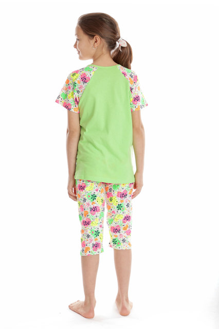 Pijama 3/4 fete AV2429 vernil/inimioare Love, Andana | marimea 34 (7/8 ani) — poza produs 2/3