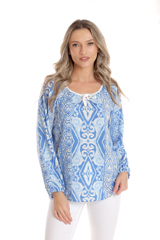 Bluza ie CP25027 alb & bleu & albastru, Cesy | marimea XXL
